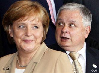 Belgien EU Gipfel Deutschland Polen Angela Merkel und Lech Kaczynski