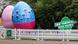 Easter eggs lined up at London Zoo